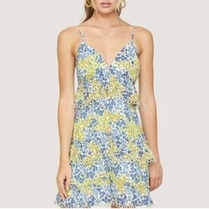Lost + Wander Floral Print Tiered V-Neck Sleeveless Mini Dress Size XL NWOT